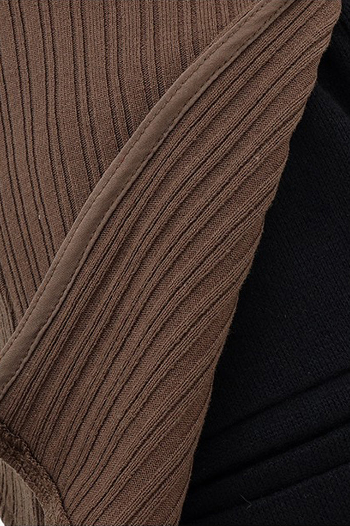 Asymmetric Hem Slim Long Sleeve Top  Fibflx