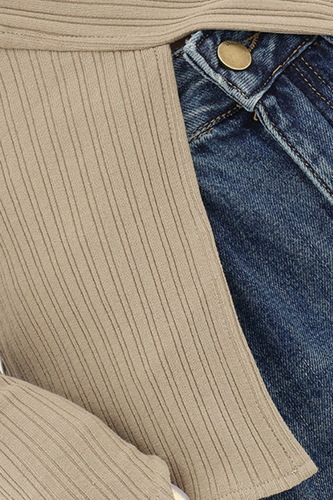 Asymmetric Hem Slim Long Sleeve Top  Fibflx