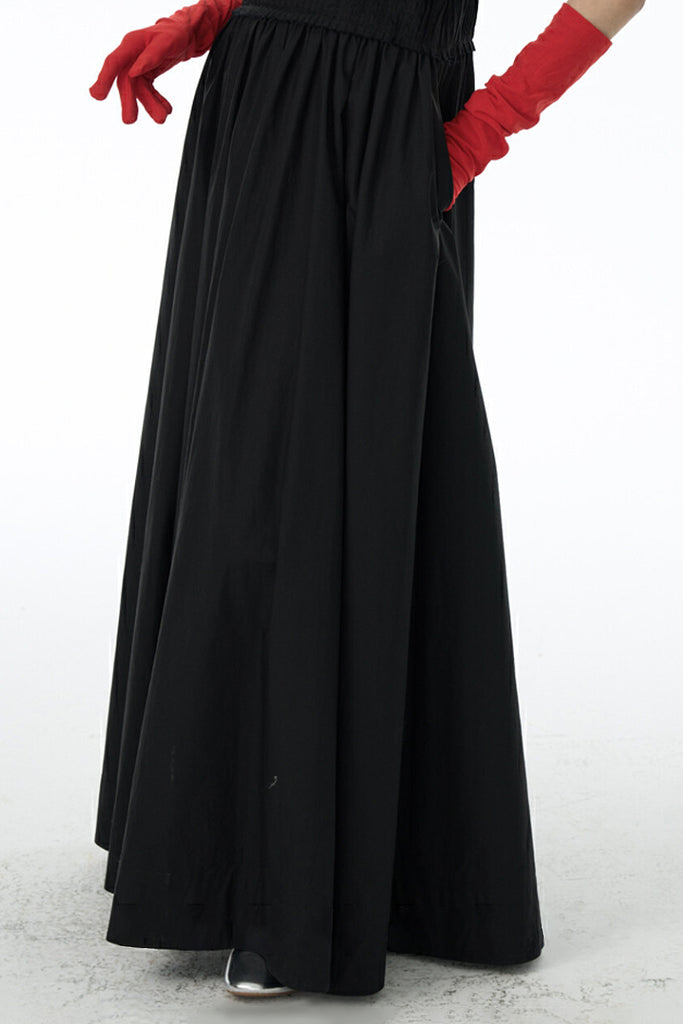 Black Sleeveless Pleated Square-Neck Tank Midi Dress  Fibflx