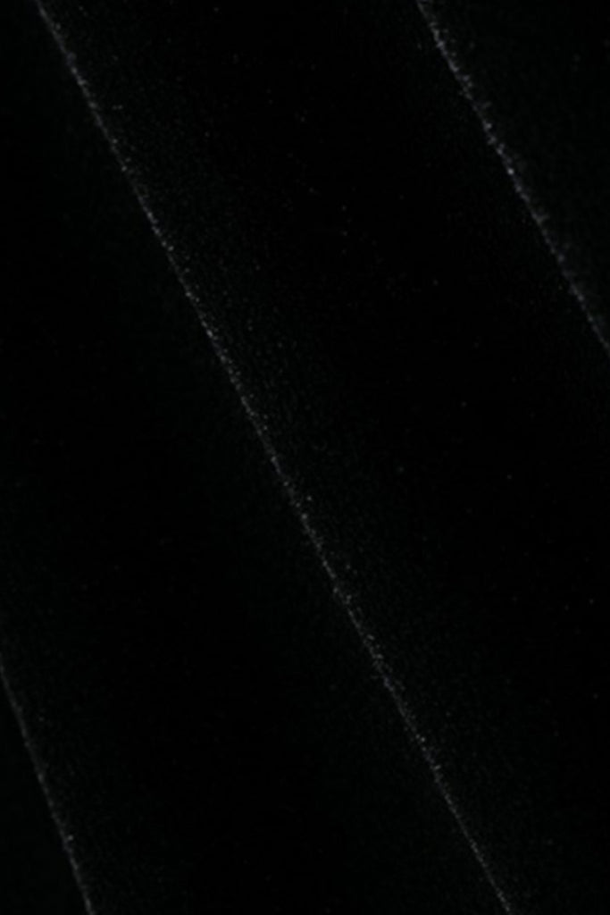 Black Velvet Long Sleeve Sweetheart Midi Dress with Pearls  Fibflx