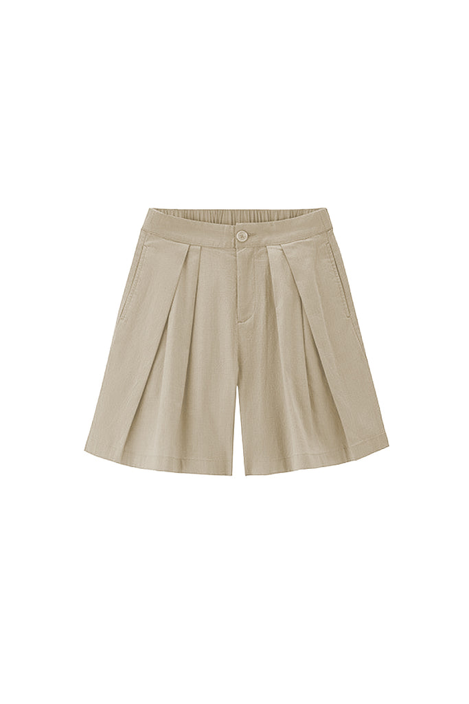 Breezy Pleated Tailored A-Line Shorts  Fibflx
