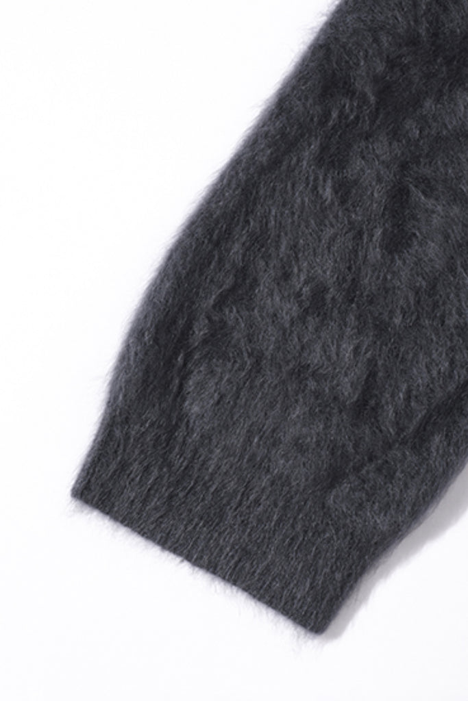 Brushed Cashmere Seamless Knit Crewneck Sweater  Fibflx