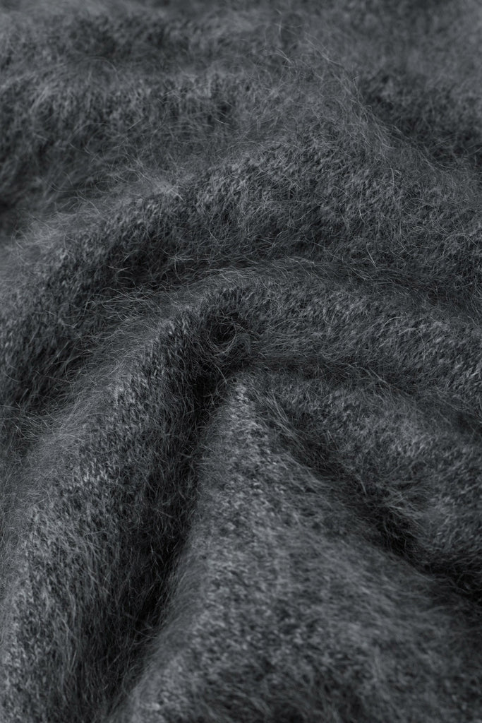 Brushed Cashmere Seamless Knit Crewneck Sweater  Fibflx