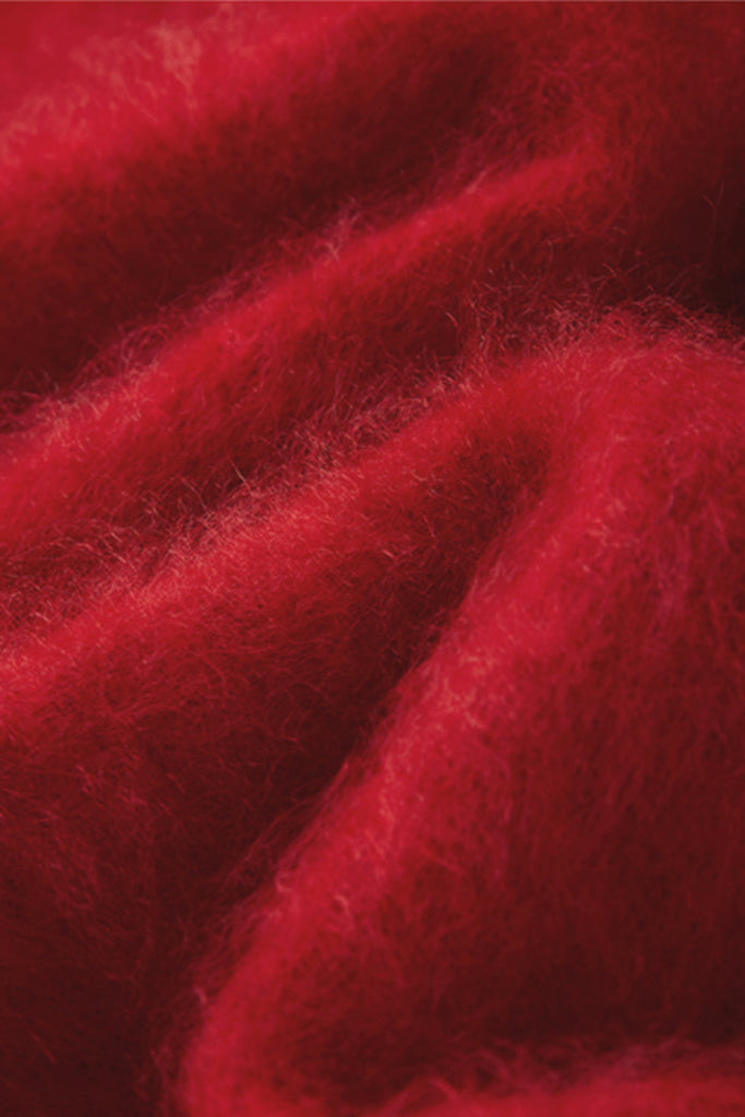 Brushed Cashmere Seamless Knit Crewneck Sweater  Fibflx