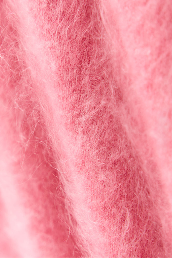 Brushed Cashmere Seamless Knit Crewneck Sweater  Fibflx