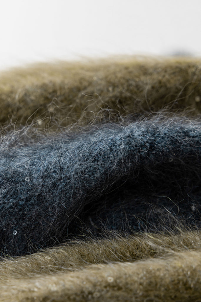 Brushed Cashmere Sequin V-Neck Sweater in Top-Tier Italian Yarn  Fibflx