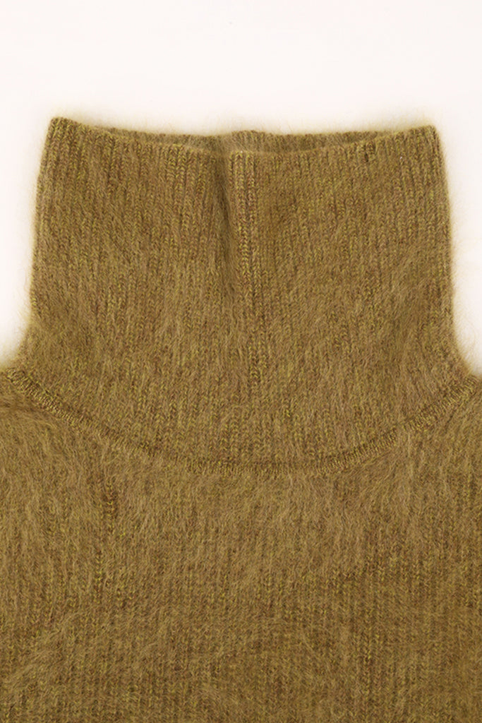 Brushed Cashmere Turtleneck Poncho Sweater  Fibflx