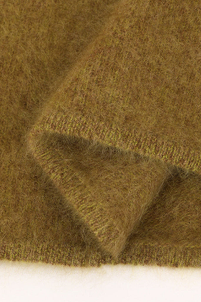 Brushed Cashmere Turtleneck Poncho Sweater  Fibflx