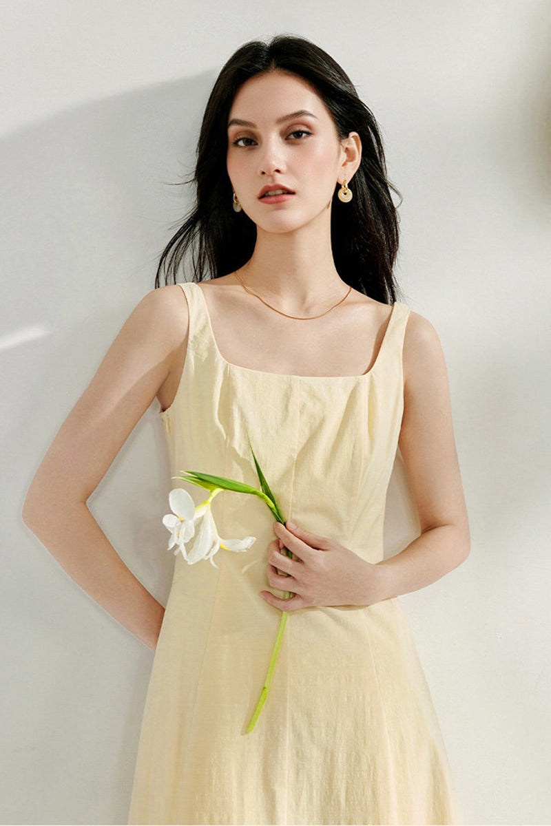butter yellow cotton dress Sleeveless A-Line Maxi Butter Yellow / S edit: party aw437 Size:EU 40 / EU 40 / US 9 bust 39 (very stretchy) Bridesmaid Dresses Quiz Womens