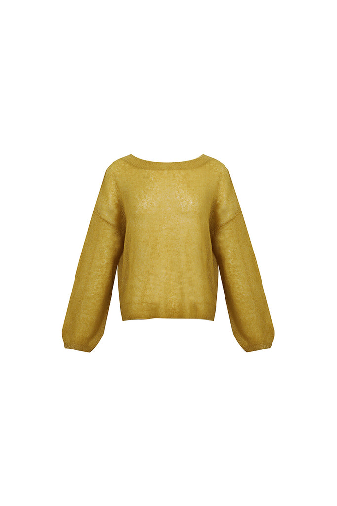 Cashmere-Silk Open Knit Off-The-Shoulder Sweater  Fibflx