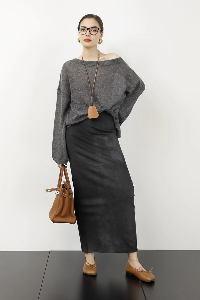 Cashmere-Silk Open Knit Off-The-Shoulder Sweater  Fibflx