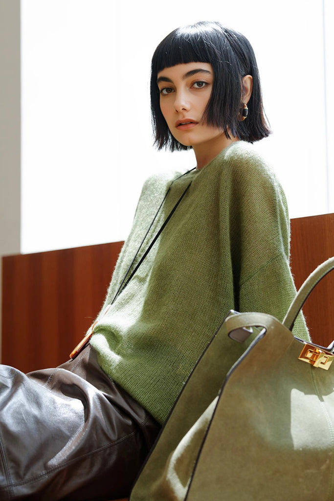 Cashmere-Silk Open Knit Off-The-Shoulder Sweater  Fibflx