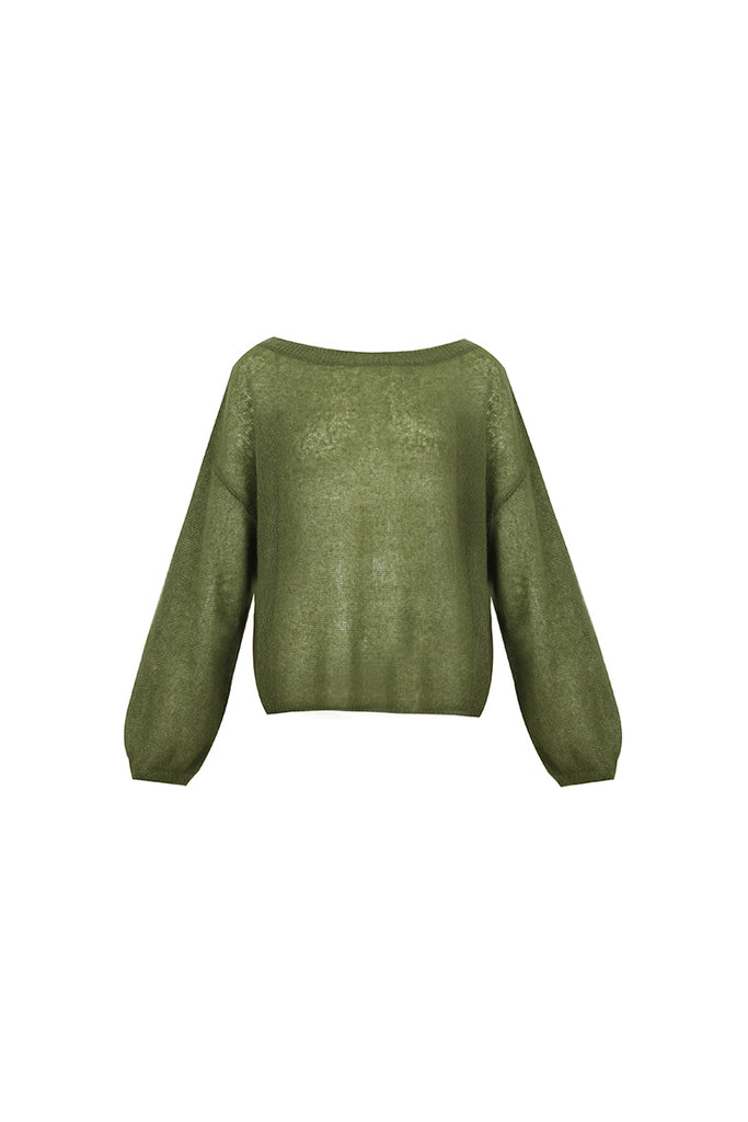 Cashmere-Silk Open Knit Off-The-Shoulder Sweater  Fibflx