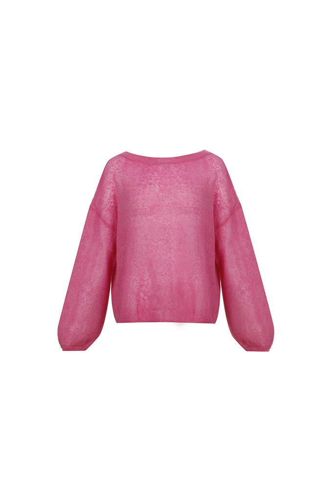 Cashmere-Silk Open Knit Off-The-Shoulder Sweater  Fibflx