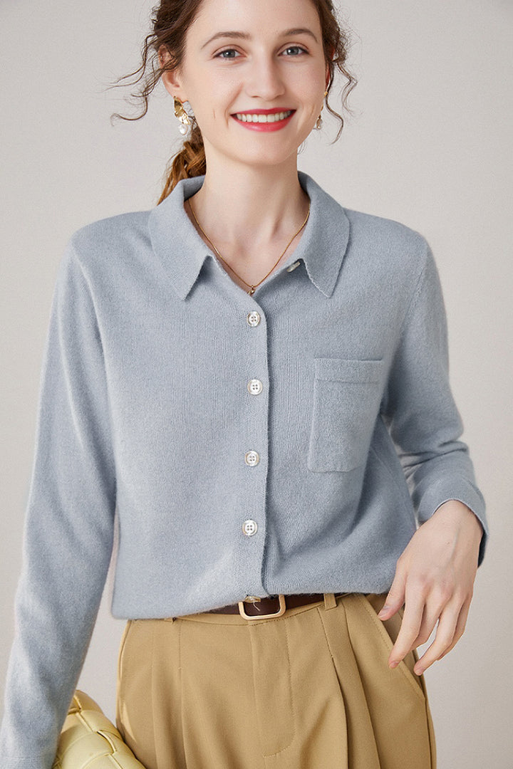 Casual 100 Cashmere Button Up Shirt  Fibflx