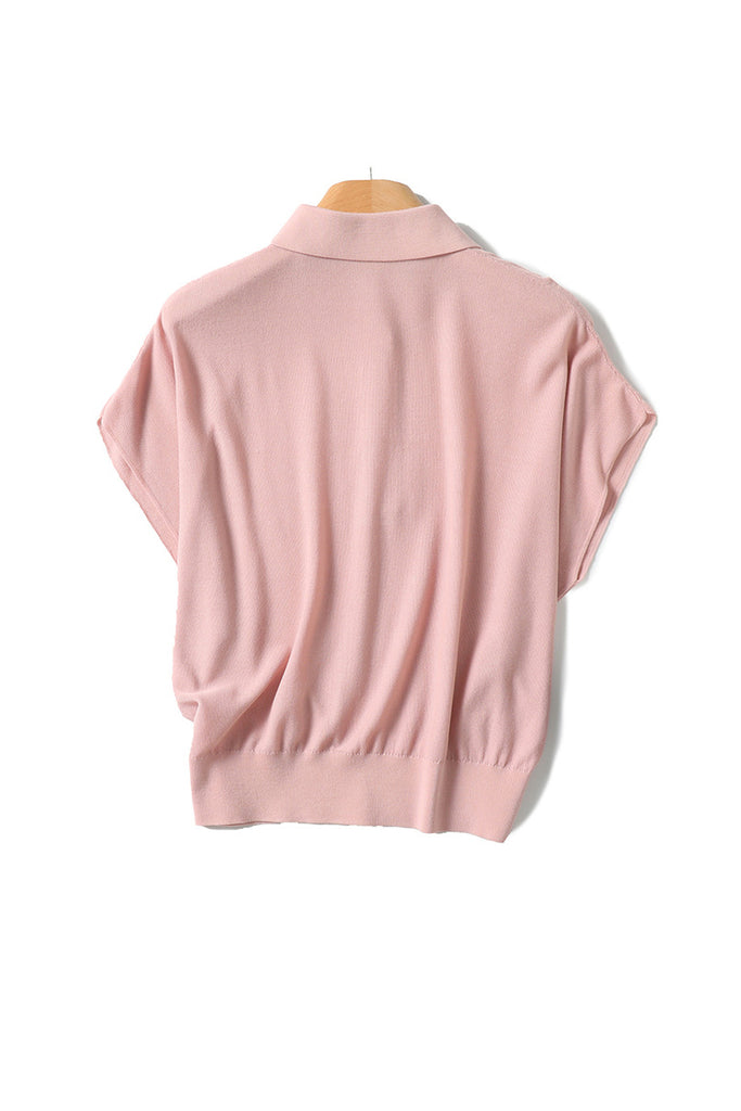 Casual Cinched Waist Short Sleeves Polo Shirt  Fibflx