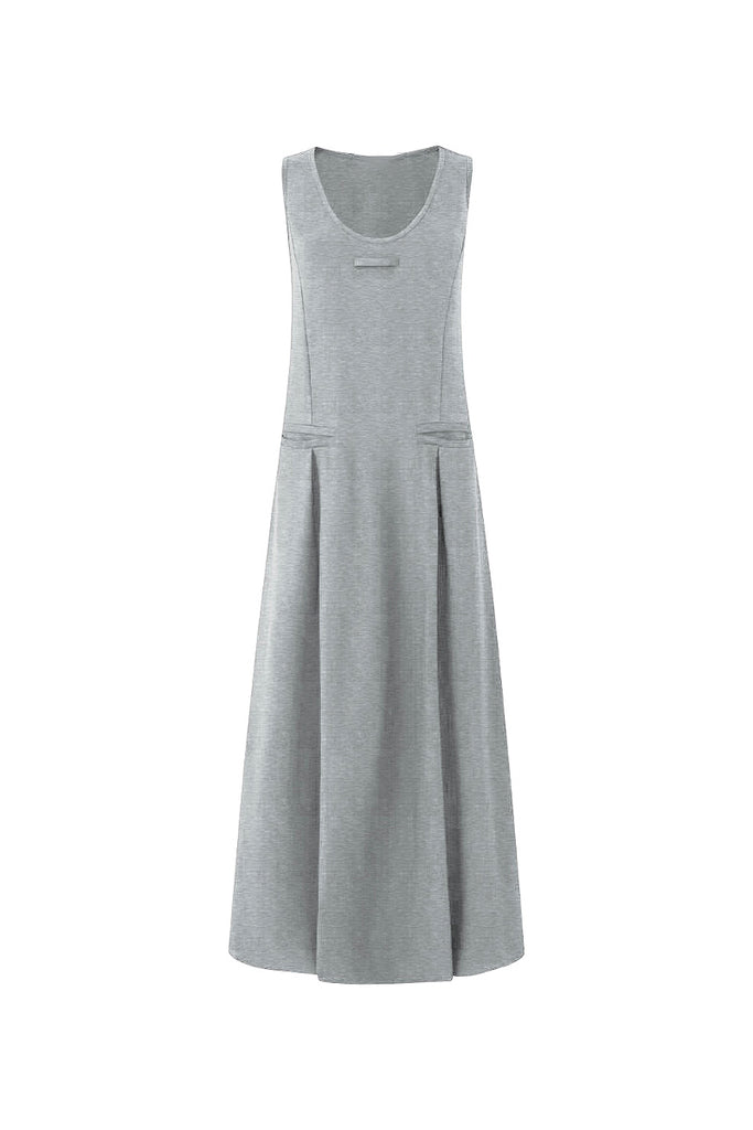 Casual Sleeveless Maxi Tank Dress with Back Twist  Fibflx