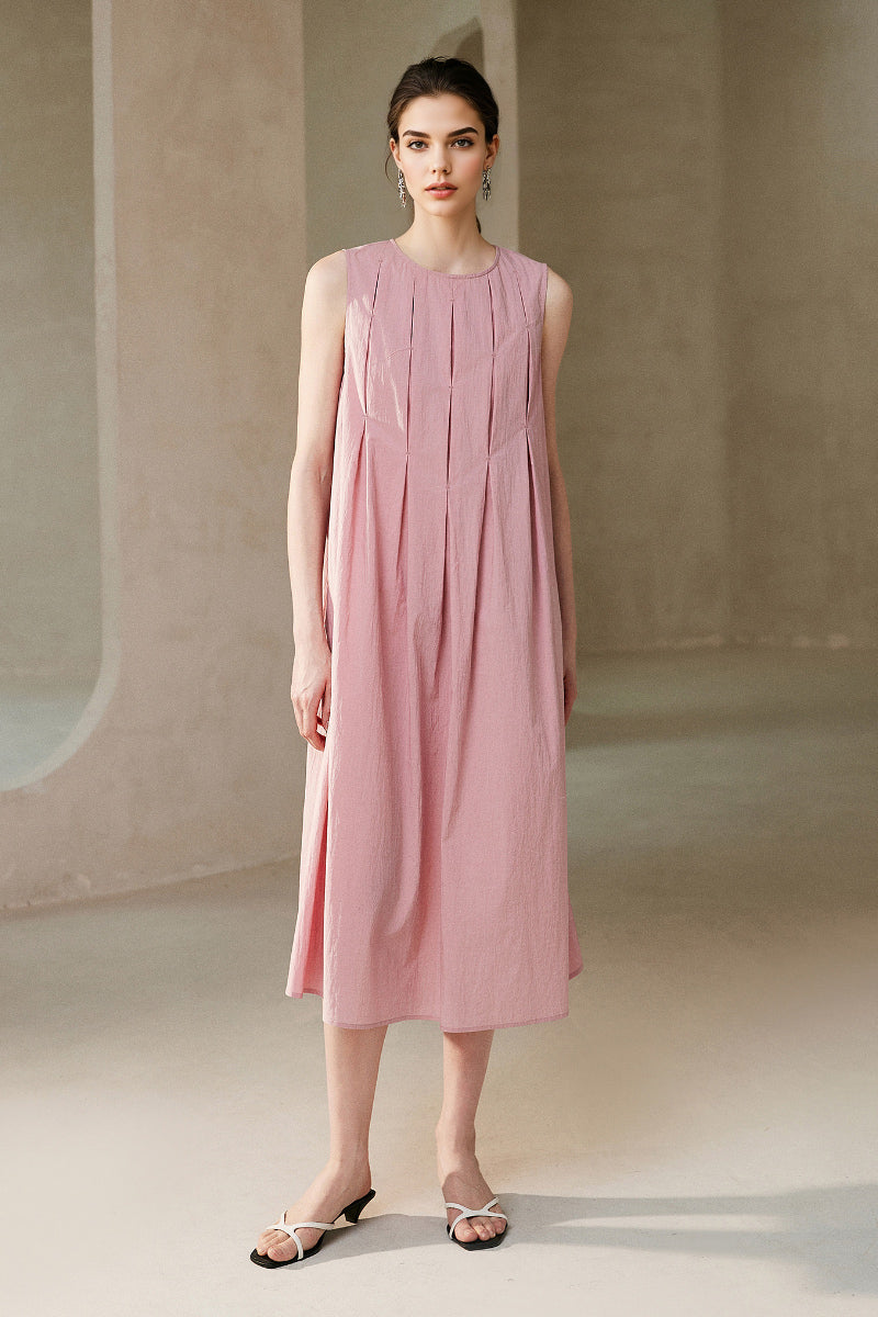 light pink tank dress LPA Tank Midi Dress in Baby Pink