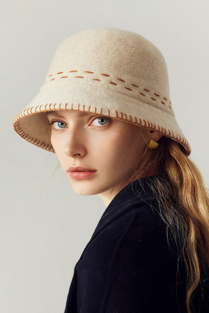 Chic Wool Felt Cloche Bucket Hat - Fibflx