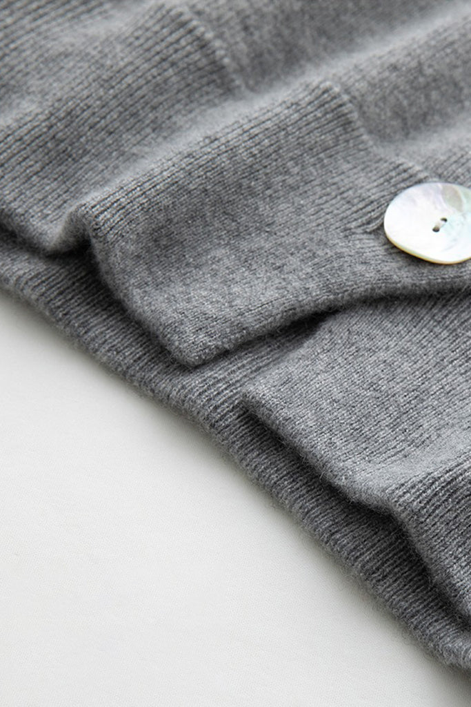 Chunky Knit 100 Cashmere V-Neck Cardigan  Fibflx