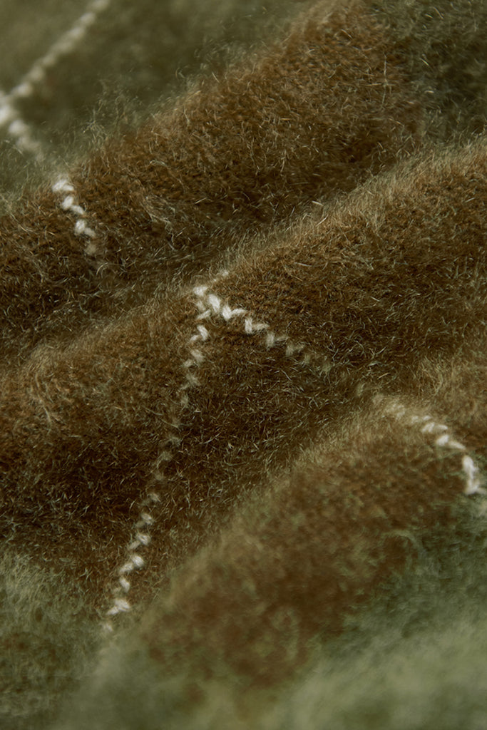 Chunky Brushed Cashmere Argyle Crewneck Sweater  Fibflx