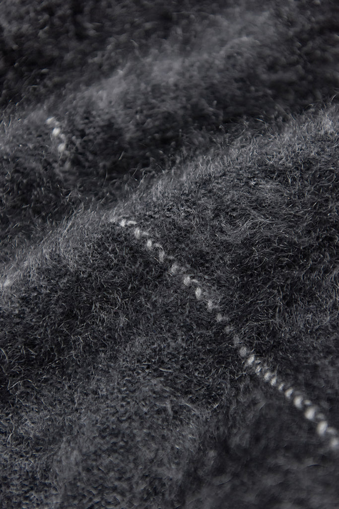 Chunky Brushed Cashmere Argyle Crewneck Sweater  Fibflx