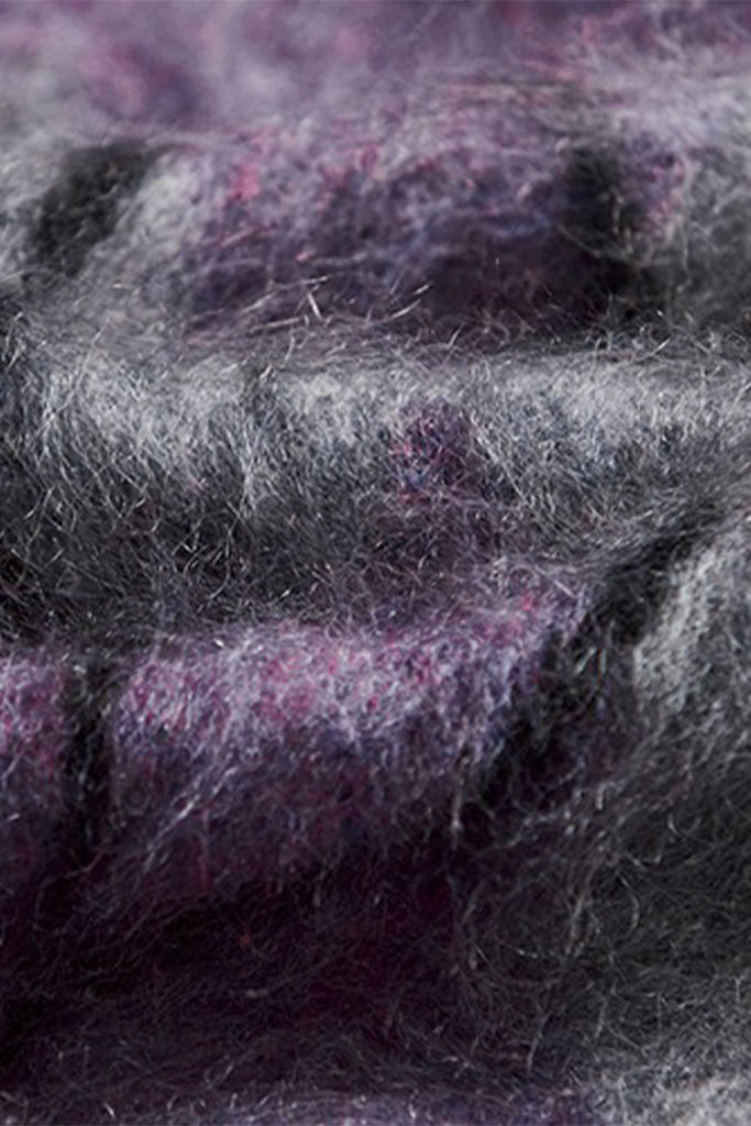 Chunky Brushed Cashmere Argyle Crewneck Sweater in Purple  Fibflx