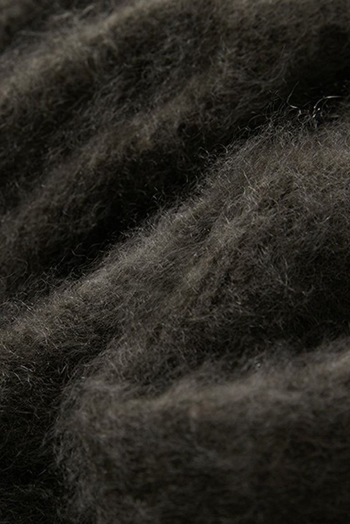 Chunky Brushed Cashmere Detachable Collar Pullover Sweater  Fibflx