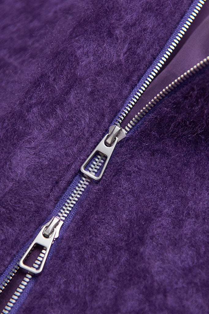 Chunky Brushed Cashmere Double-Zip Hooded Jacket  Fibflx