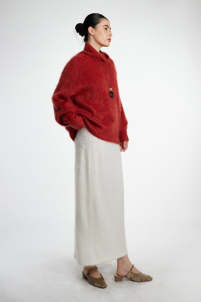 Chunky Brushed Cashmere Sequined Marled Turtleneck Sweater  Fibflx