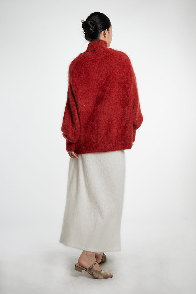 Chunky Brushed Cashmere Sequined Marled Turtleneck Sweater  Fibflx