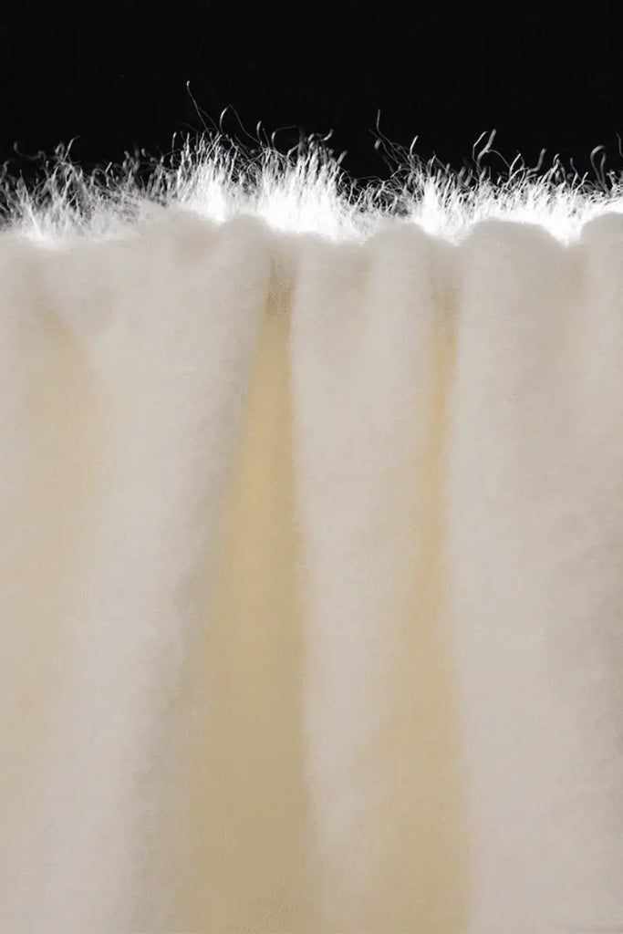 Fibflx Women's Chunky Brushed Cashmere V-Neck Pullover Sweater