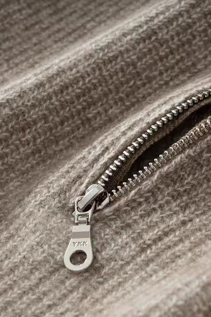 Cozy Cashmere Half Zip Turtleneck Pullover Sweater  Fibflx