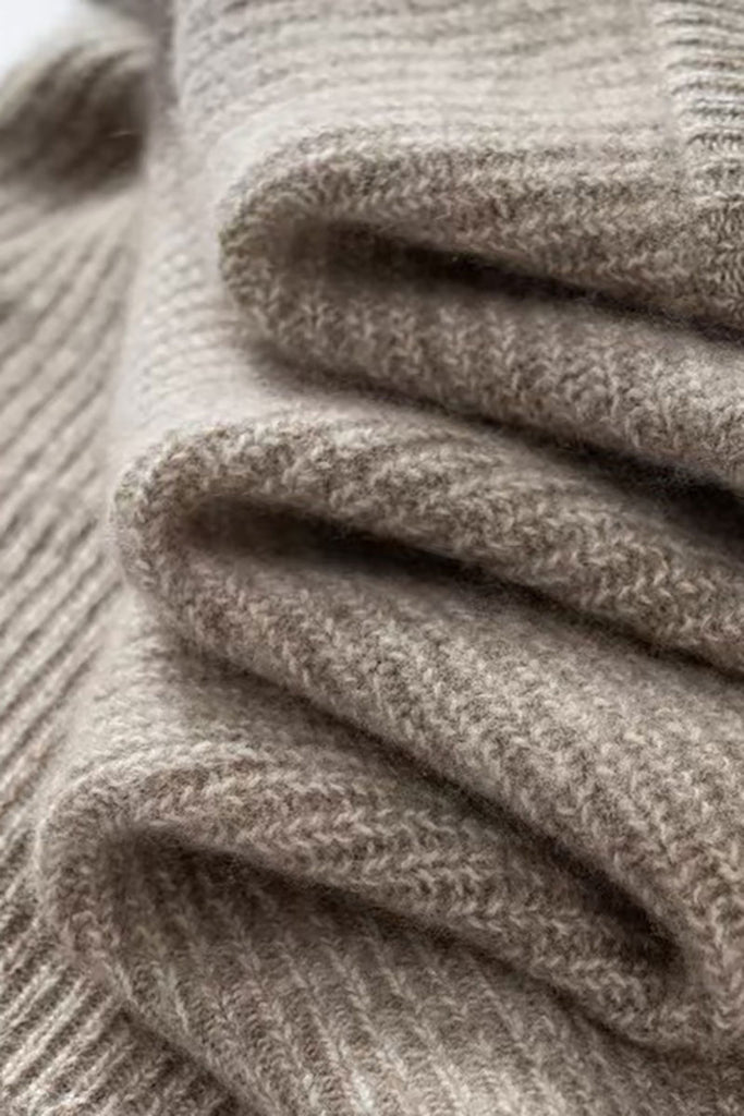 Cozy Cashmere Half Zip Turtleneck Pullover Sweater  Fibflx