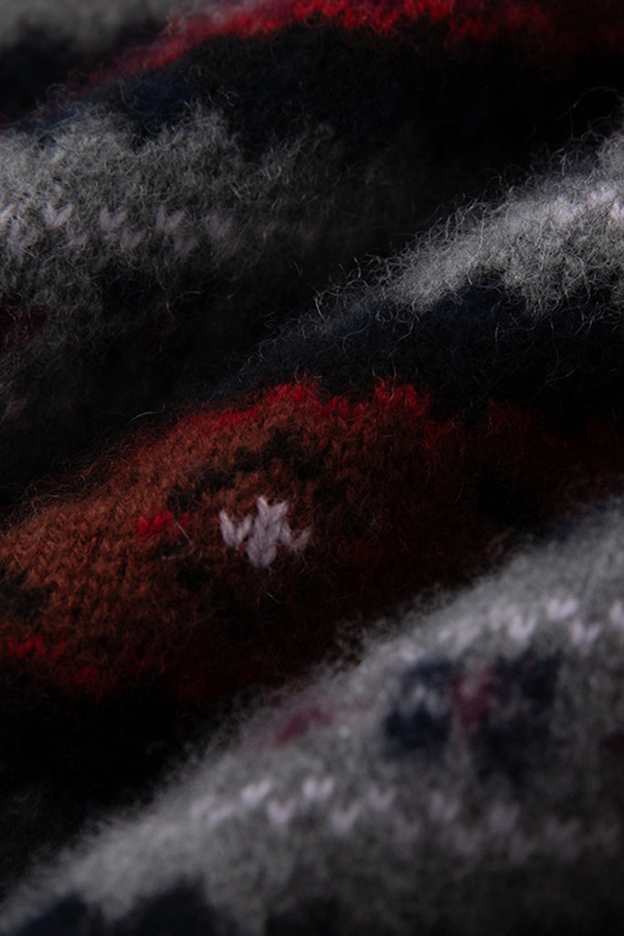 Chunky Cashmere-Merino Fair Isle Quarter-Zip Sweater  Fibflx