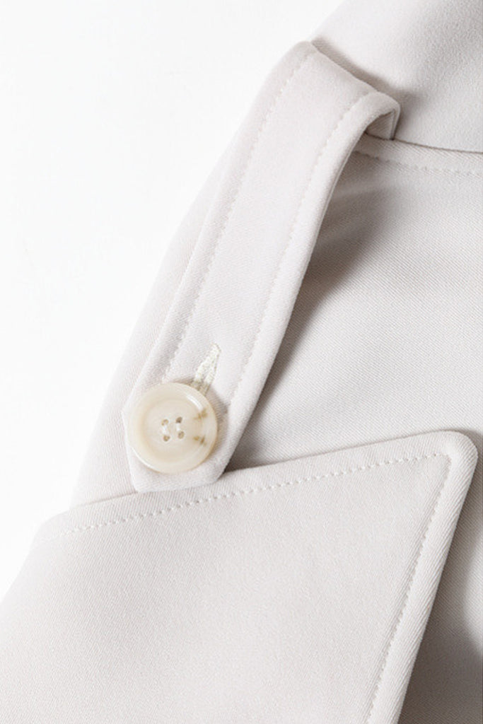 Classic Double-Breasted Belted Trench Coat  Fibflx