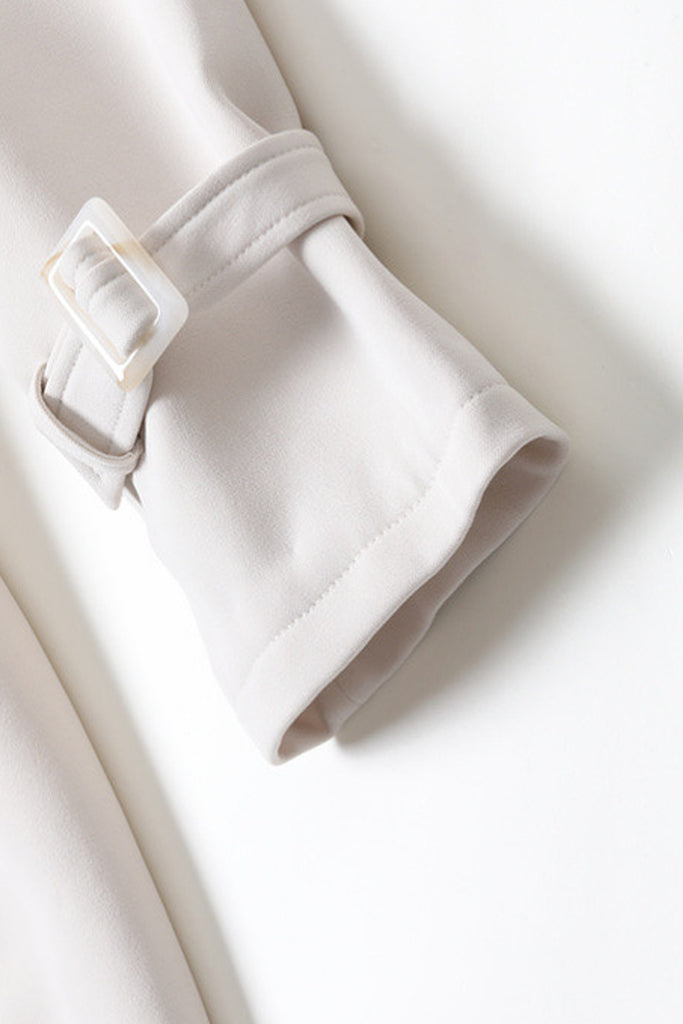 Classic Double-Breasted Belted Trench Coat  Fibflx