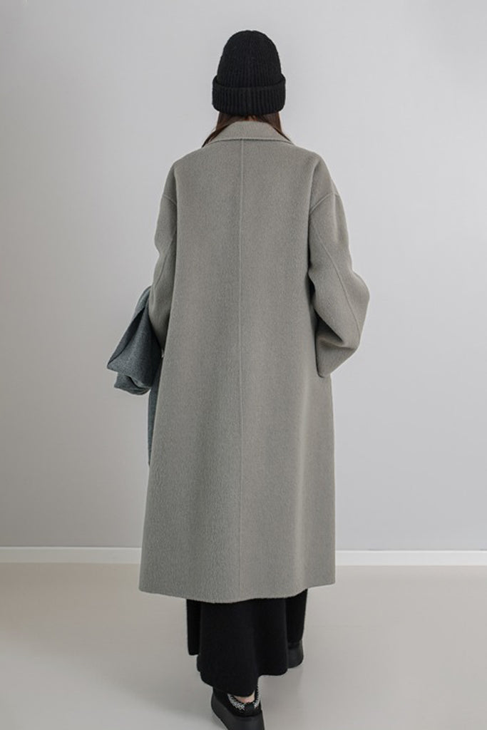 Classic Double Breasted Double Faced Long Yak-Cashmere Coat  Fibflx