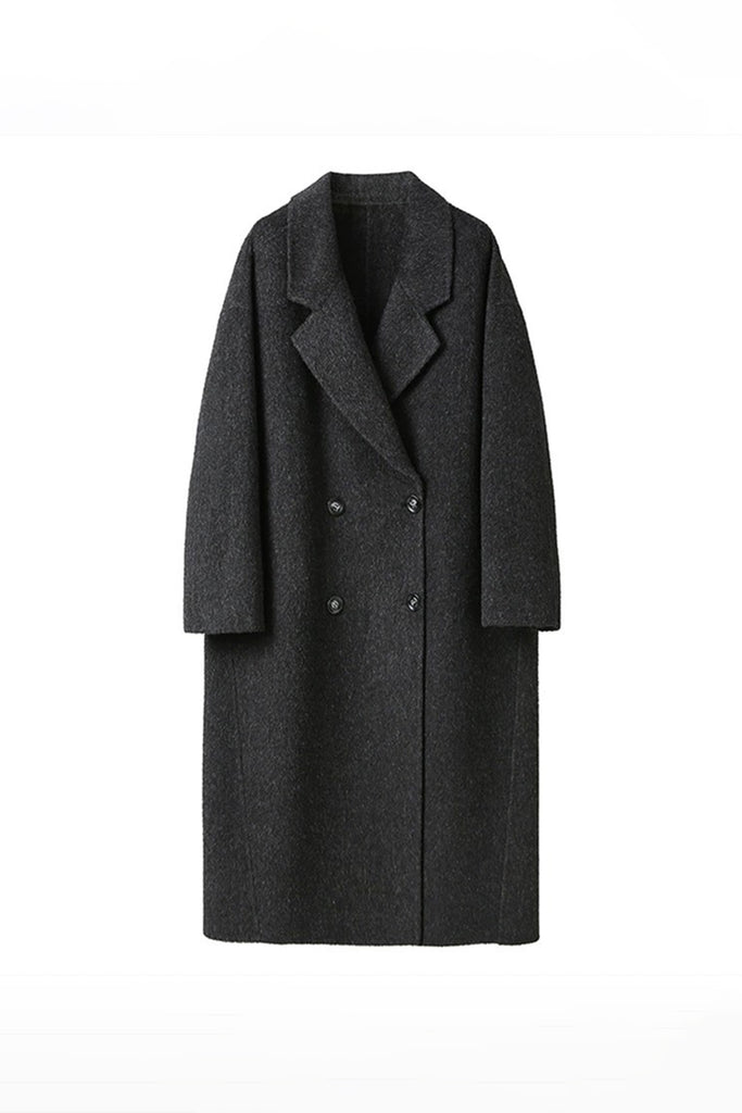Classic Double Breasted Double Faced Long Yak-Cashmere Coat  Fibflx