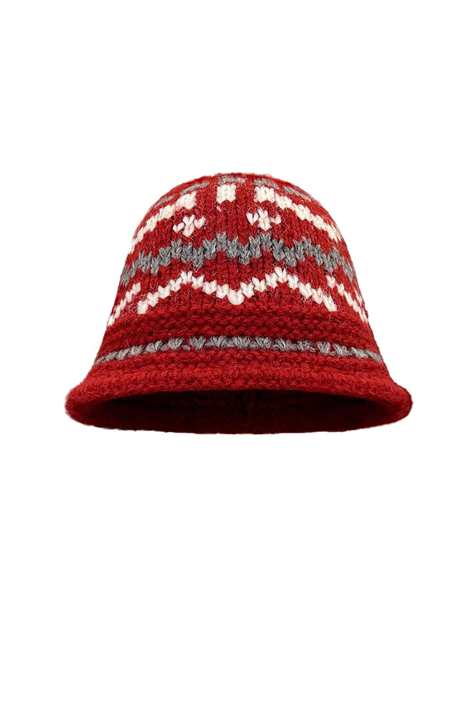 Fibflx Women's Classic Fair Isle Knit Bucket Hat