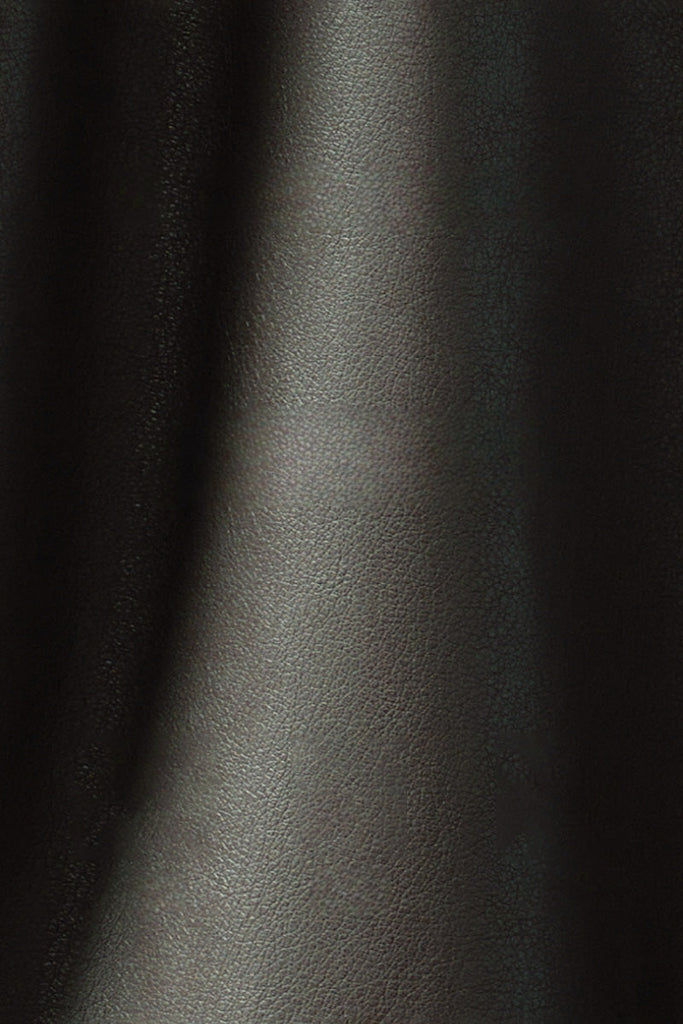 Classic Faux Leather Bomber Jacket in Green Fibflx