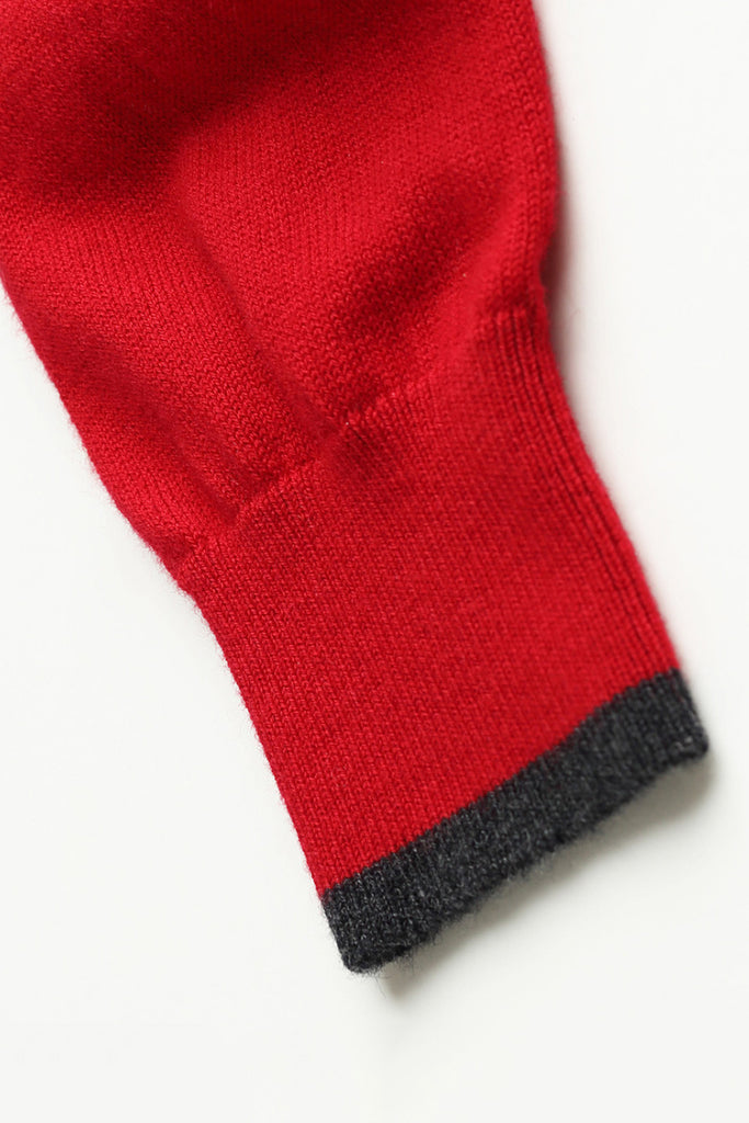 Classic Fine Knit V-Neck Button-Up Wool Cardigan with Contrast Trim  Fibflx