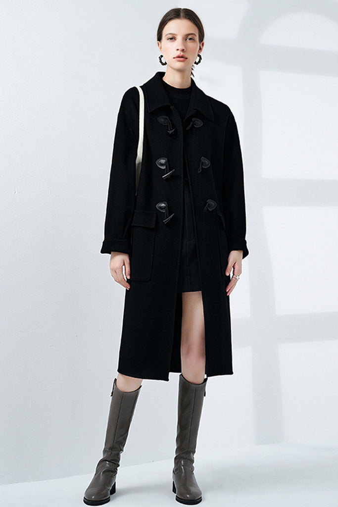 Classic Handcrafted Double-Faced Cashmere Duffle Coat  Fibflx