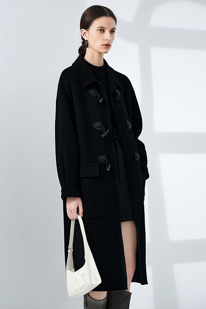 Classic Handcrafted Double-Faced Cashmere Duffle Coat  Fibflx