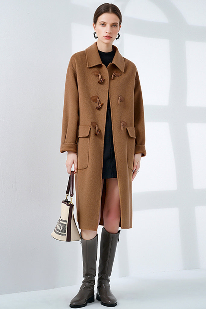 Classic Handcrafted Double-Faced Cashmere Duffle Coat  Fibflx