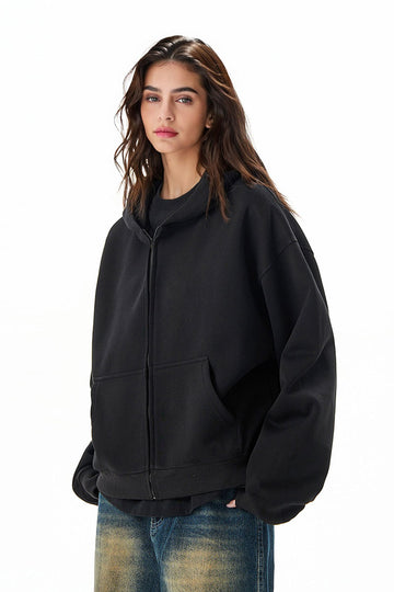 Fibflx Women's Classic Relaxed Fit Zip-Up Hoodie