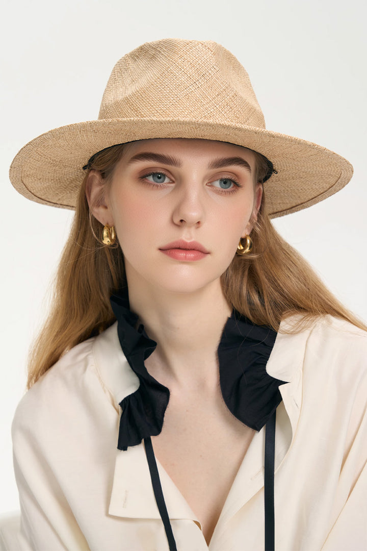 Classic Straw Fedora Sun Hat  Fibflx