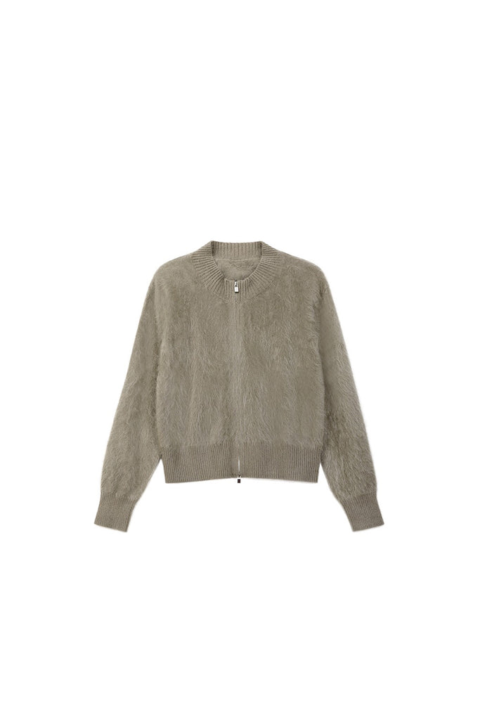 Cloud Soft Brushed Cashmere Double-Zip Cardigan  Fibflx