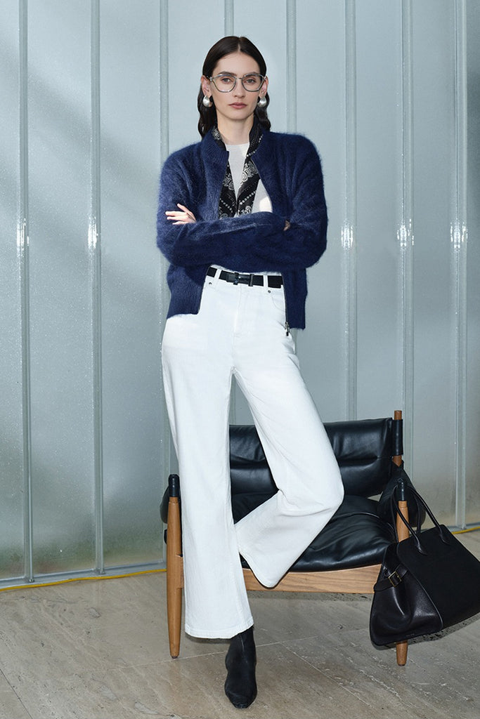 Cloud Soft Brushed Cashmere Double-Zip Cardigan  Fibflx