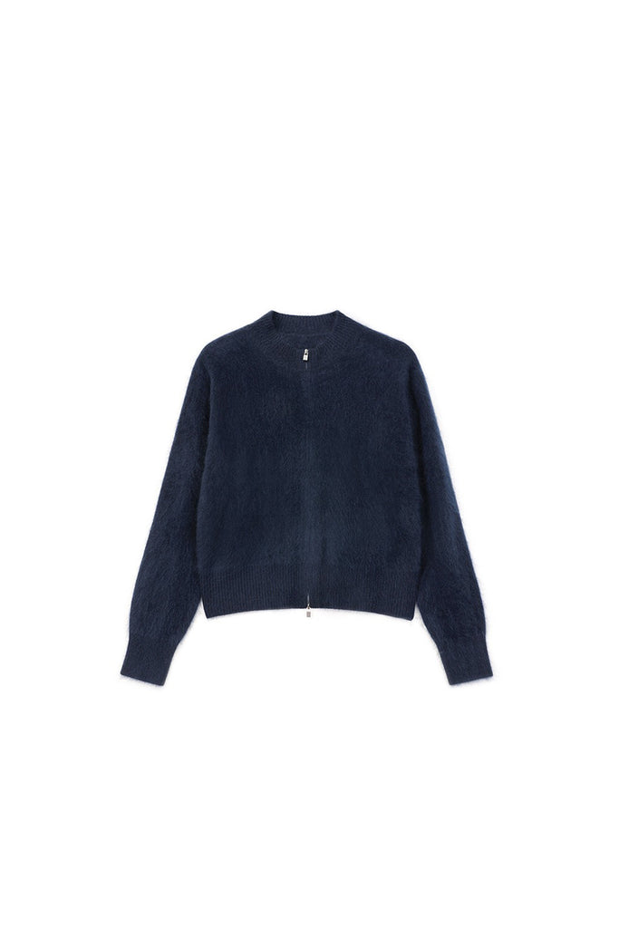 Cloud Soft Brushed Cashmere Double-Zip Cardigan  Fibflx